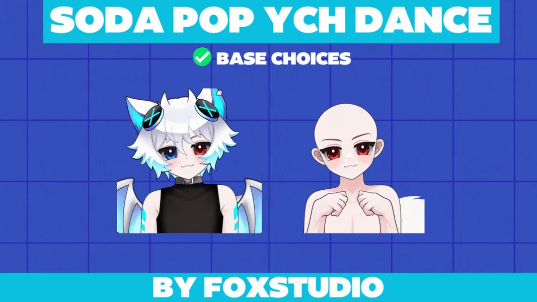 SODA POP INSPIRED YCH DANCE EMOTE/ ALERTS💙✨ by Fox 🦊| Emote Artist (@FoxStudio)