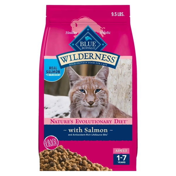 Blue Buffalo Wilderness Grain Free Natural High Protein Salmon Adult Dry Cat Food, 11 lbs.