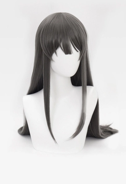 Rascal Does Not Dream of Bunny Girl Senpai Sakurajima Mai Dark Gray Long Cosplay Wig