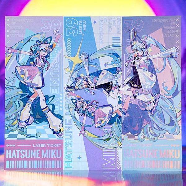3PCS Official Miku Laser Ticket Encounter of Retro and Future