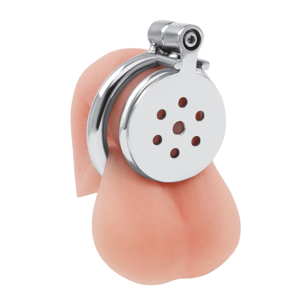 stainless steel flat inverted chastity cage