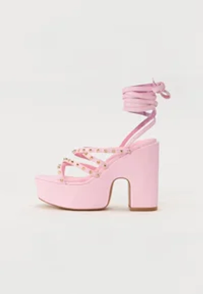 High heeled sandals - light pink