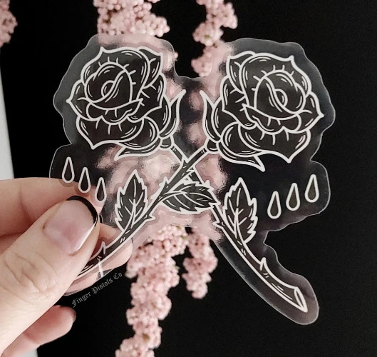 Black Rose Transparent Decal
