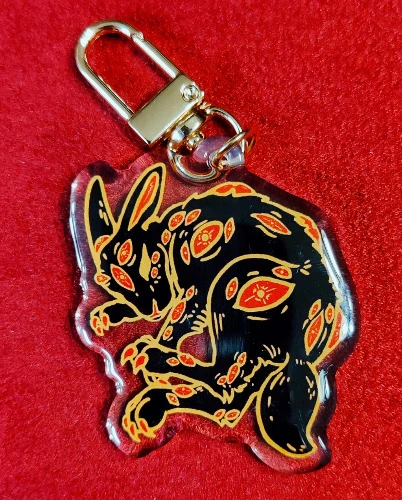 Rabbit Plague Eyes Acrylic Keychain