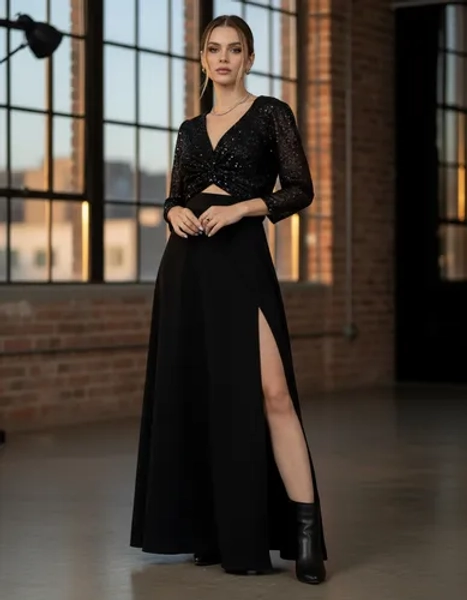 Falda Larga Maxi Falda Crepe