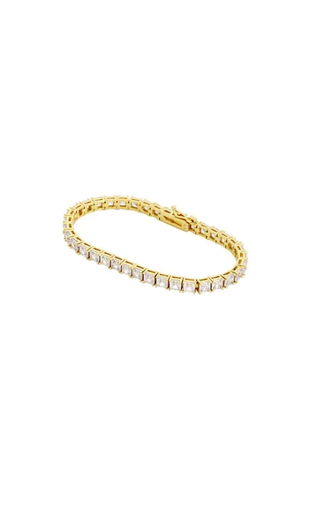 Roxanne Assoulin Gia Tennis Bracelet in Metallic Gold.