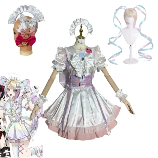 Needy Streamer Overload OMGkawaiiAngel Cosplay Laser Cute Dress Headband Necklace Wig Adult Women Halloween Comic Con Outfit - AliExpress 200000532