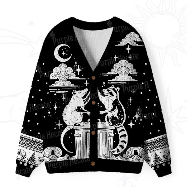 Purplehecate The Team Trash Raccoon Tarot Ugly Cardigan Sweaters