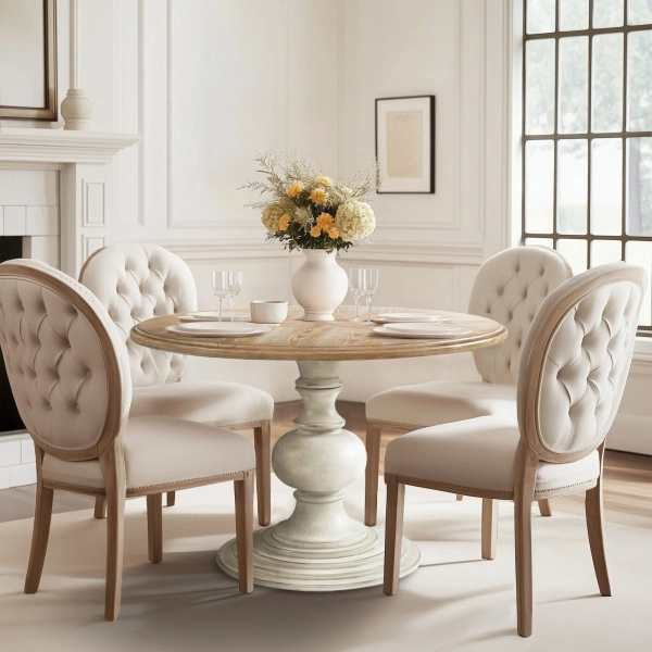 Oval Extendable Solid Wood Dining Table