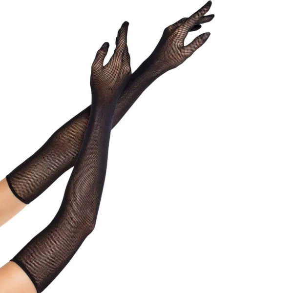 LEG AVENUE - OPERA LONG FISHNET GLOVES BLACK