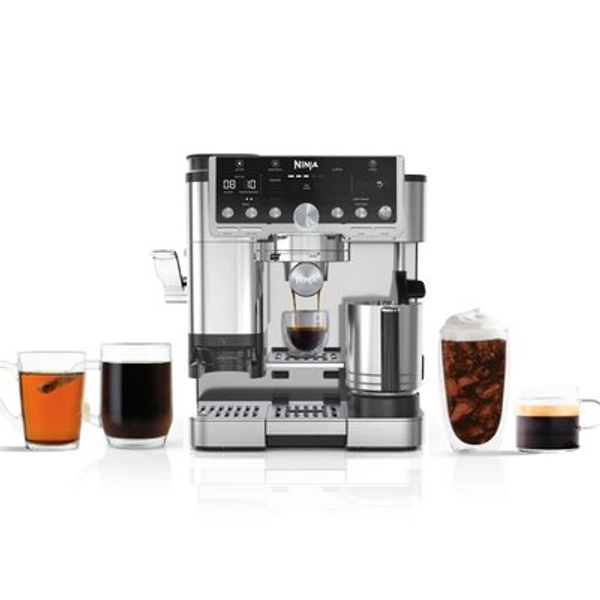 Ninja - Luxe Café Pro Series 4 in 1 Espresso, Drip Coffee, Cold & Hot Brew, Tamper, Grinder, Scale, Hands-Free Frother - Stainless Steel