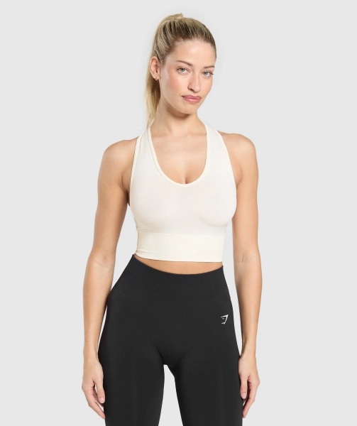Gymshark Everyday Seamless Crop Tank - Soft White