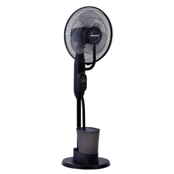 Heller 75W Black Oscillating Misting Pedestal Fan with Remote Control