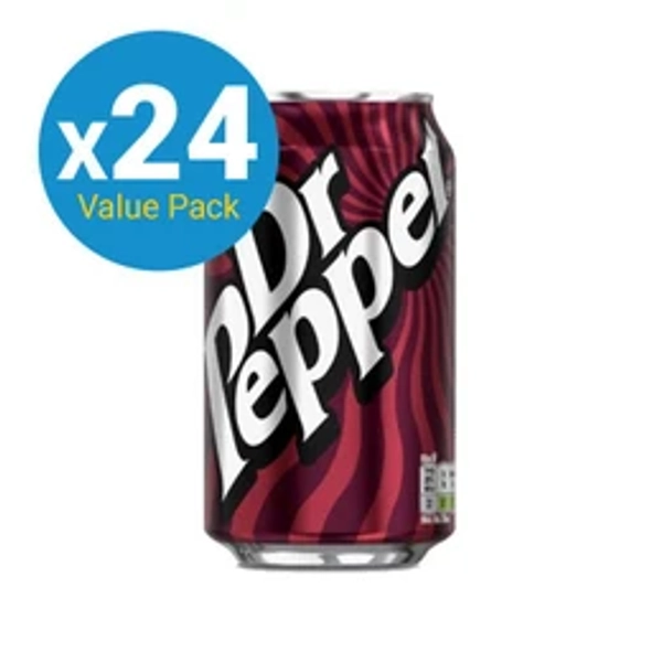 Dr Pepper Soft Drink Cans - 330ml (24 Pack)