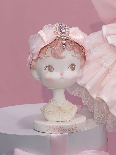 [$9.99]Pink Bowknot Princess Lolita KC Adorned with Bead Chain and Rhinestone