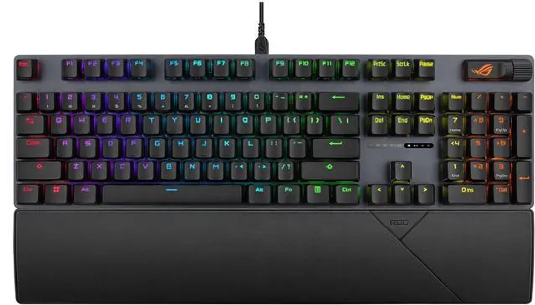 ASUS ROG Strix Scope II RX Gaming Keyboard - IP57-rated, Dampening Foam, Pre-lubed ROG RX Red Optical Switches, ABS Keycaps, multi-function controls,