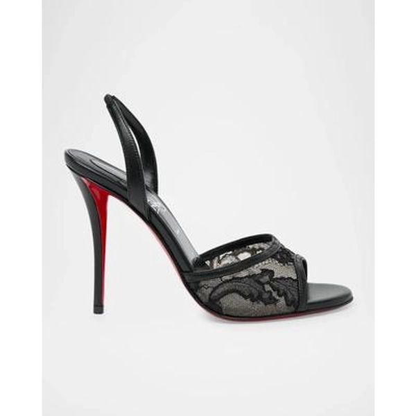 100mm Miss Z Lace Slingback Sandals