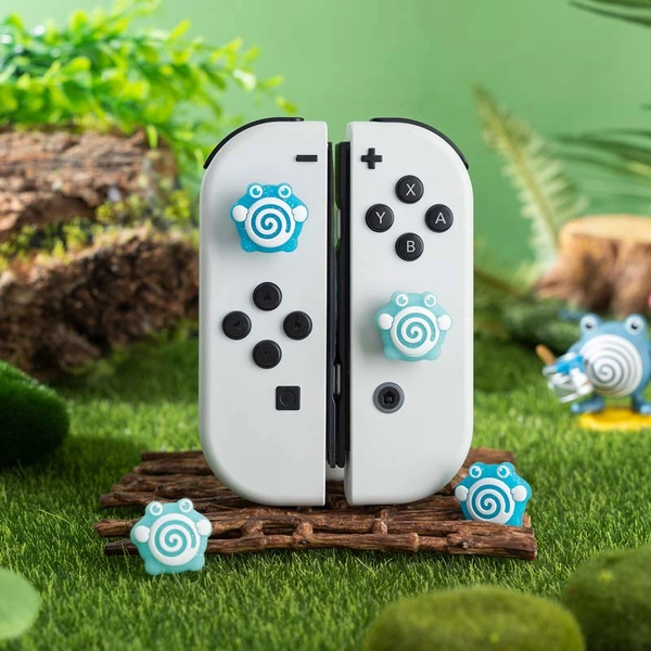 Poliwhirl Switch Thumb Grips Blue Frog PKM Joystick Caps