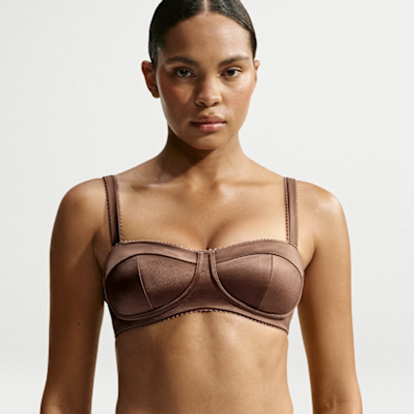 NikeSKIMS Satin Shine Women's Padded Picot Sports Bra