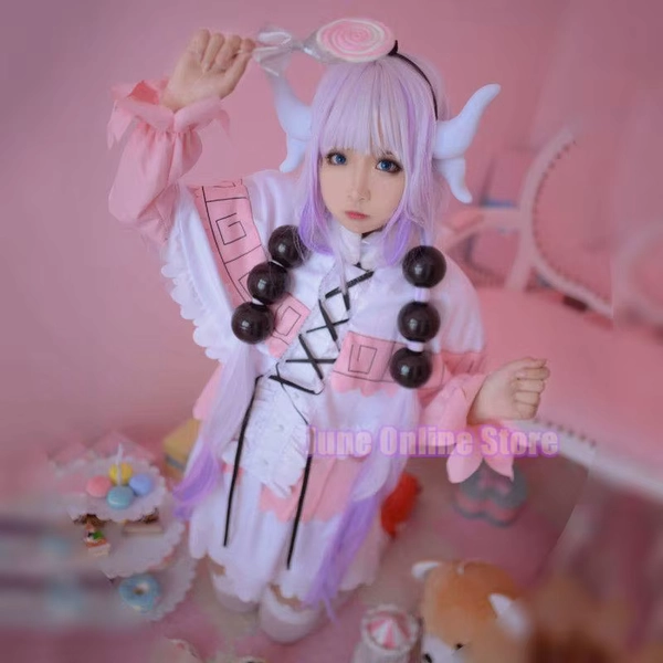Kanna Kamui Cosplay dress + wig + accessories 