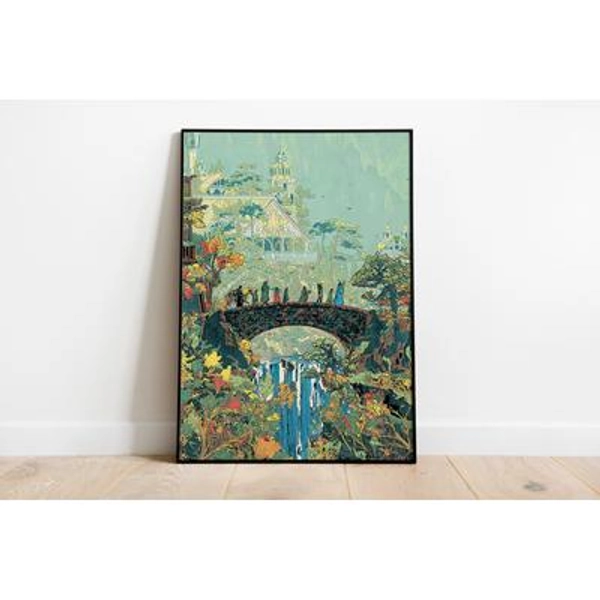 Fantasy Fellowship Wall Art Print, Enchanting Power Rings Illustration, Birthday Gift, Mystical Elven Landscape Painting