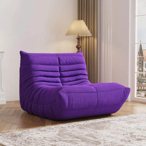 38" W Bean Bag Chair Sofa No-assembly Teddy Fabric