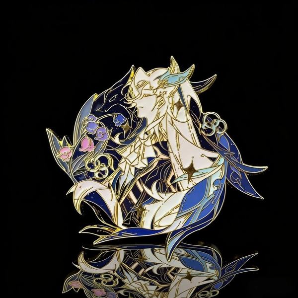 Artistic Neuvillette Metal Badge Pin Genshin Neuvillette Brooch