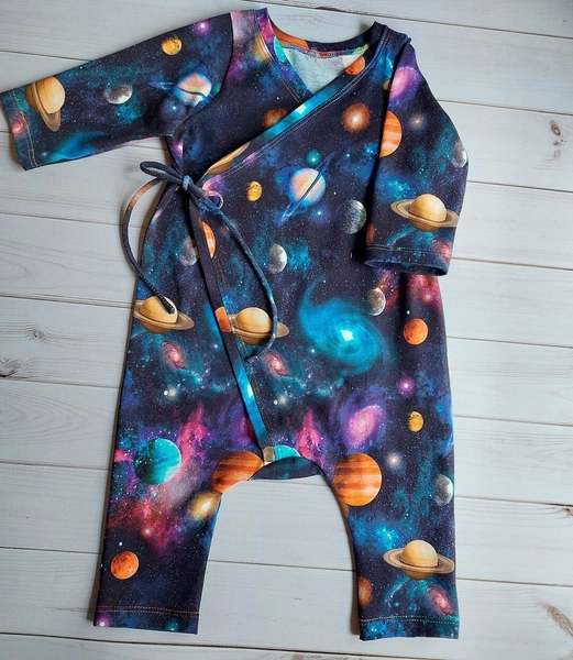 Solar System Baby Romper: Organic Cotton Harem Wrap, Made in Cornwall - Etsy