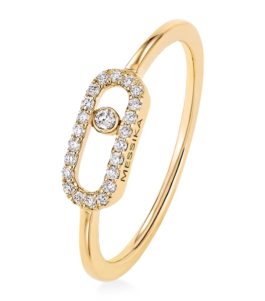 Messika Yellow Gold and Diamond Move Uno Ring