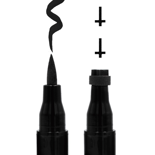 eyeliner with cross stamp