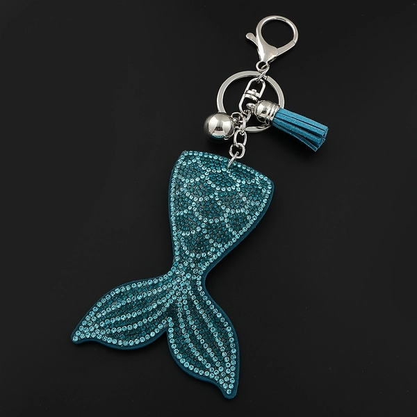 TEMU Blue Mermaid Tail Bag Pendant