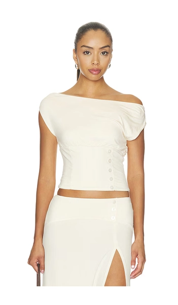 Tiger Mist Alyssa Top in Cream. - size S