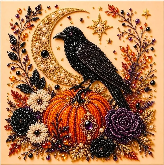 Halloween Crow Pearl Art DIY Set, Suitable for Adults for Creepy Yet Adorable 3D Diamond Painting Handicraft, Autumn Home Decoration wall Art DIY, Beginner DIY Seasonal Party Gift : Arts, Crafts & Sewing