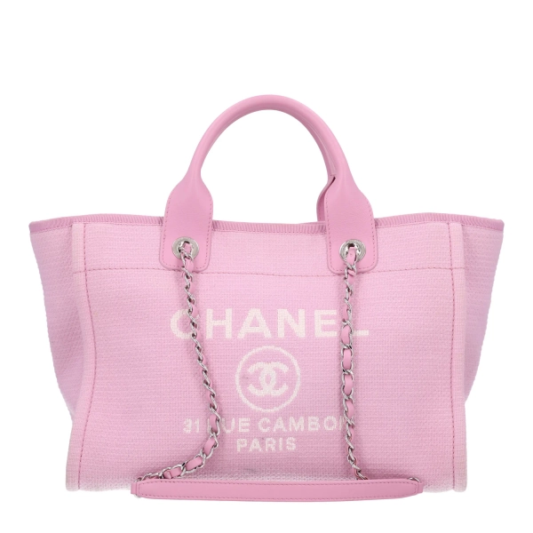 Chanel Mixed Fibers Small Deauville Tote Dark Pink