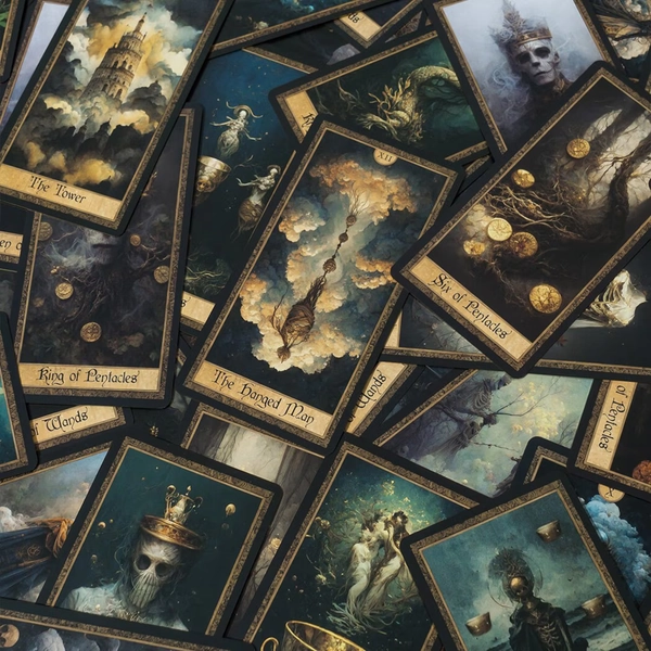 Shadow Work Tarot Deck: Antique Victorian Gothic Gold Foil Cards - Etsy