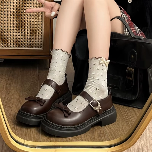 Fashion New Anti Slip Bow Casual Women's Shoes Spring and Autumn Hot Selling Round Head Comfortable High Heel Single Shoes - AliExpress 322