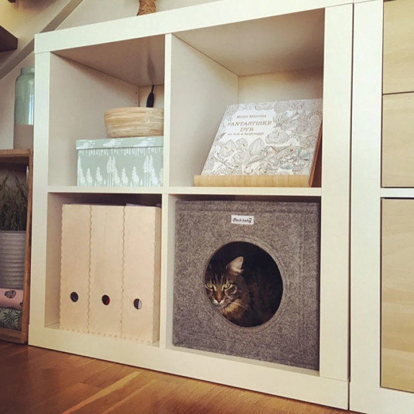 Felt Cat Cave Fits Into Ikea Expedit and Kallax, Cat Cube, Felt Cat Bed, Cat House, Pet Bed, Small Puppy Bed, Pet Furniture - Etsy
