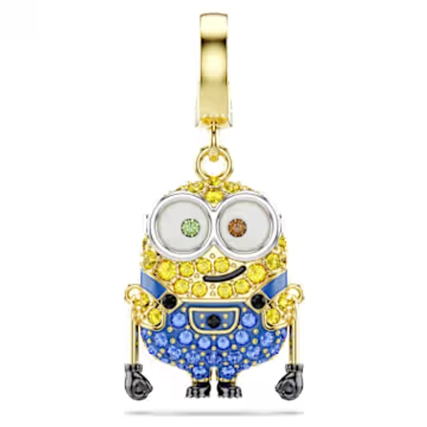 Minions Bob charm, Pavé, Multicolored, 18K gold finish
