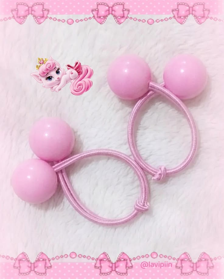 Dream World Ponytail Holder 20 MM Bead Solid Pink Pearl 10 Piece Pack