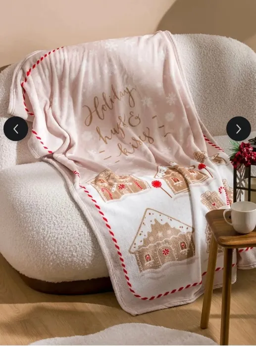 LC Waikiki LCW HOME Bej Yılbaşı Temalı Tv Battaniyesi 100x150 Cm