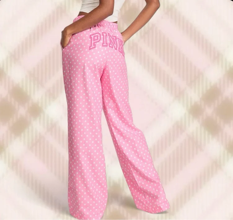 Pink Polka Dot Pajama Pants