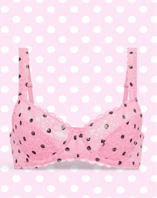 Victoria’s Secret Polka Dot Pink Lace Bra 