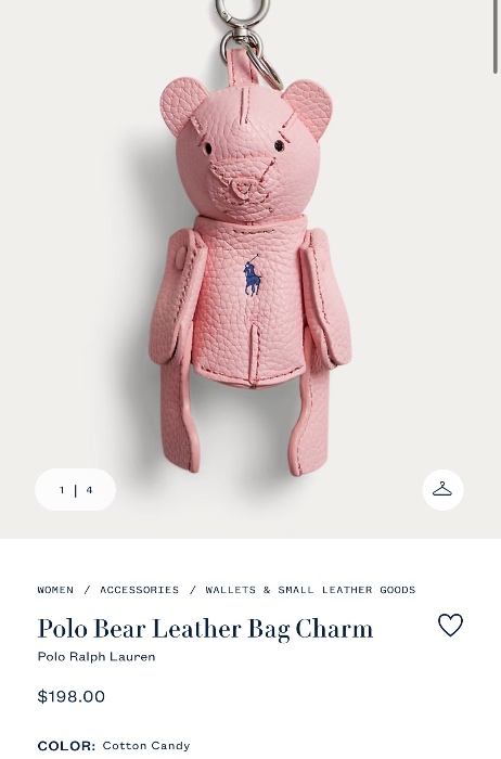 Ralph Lauren leather Bear Keychain