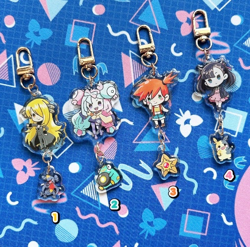 Pokimon Trainers Keychain(1) Gift PhoneCharm For Keyring For Him Acrylic Keychain For Her Anime Charm Cute Character For Birthday