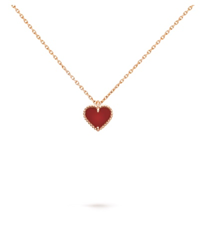 Sweet Hearts pendant 18K rose gold, Carnelian - Van Cleef & Arpels