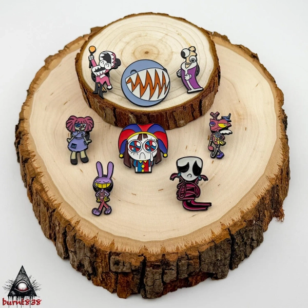 The Amazing Digital Circus Enamel Pins | Jax, Pomni, Kinger, Cain, Bubble, Ragatha, Zooble, Gangle