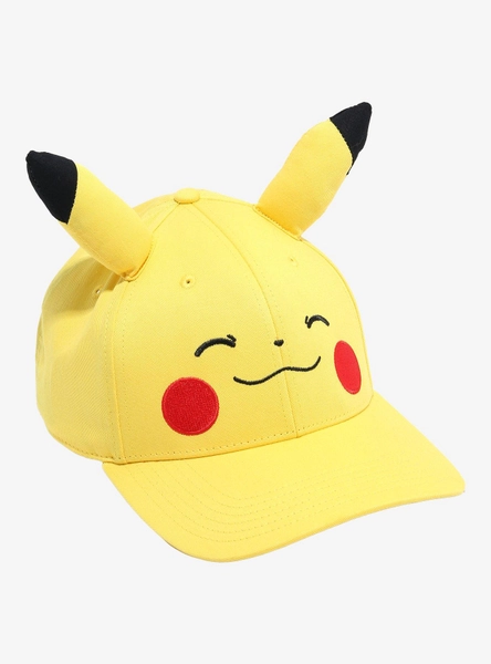 Pokemon Pikachu Face 3D Ears Snapback Hat
