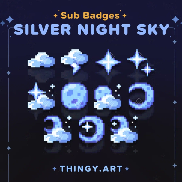 Silver Night Sky Badges by thingyart (@thingyart)