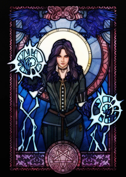 'Yennefer Stained Glass' Poster, picture, metal print, paint by Witcher 3 | Displate
