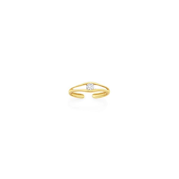 9ct Gold CZ Toe Ring